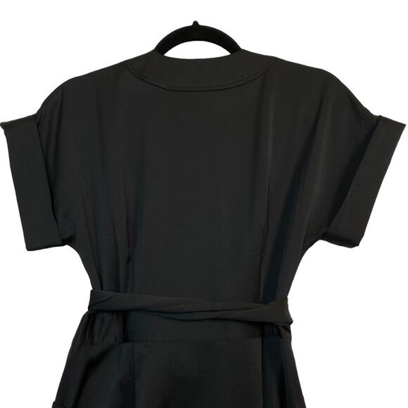 J. Crew Black Sheath Midi Dress with Tie Front - Picture 8 of 12